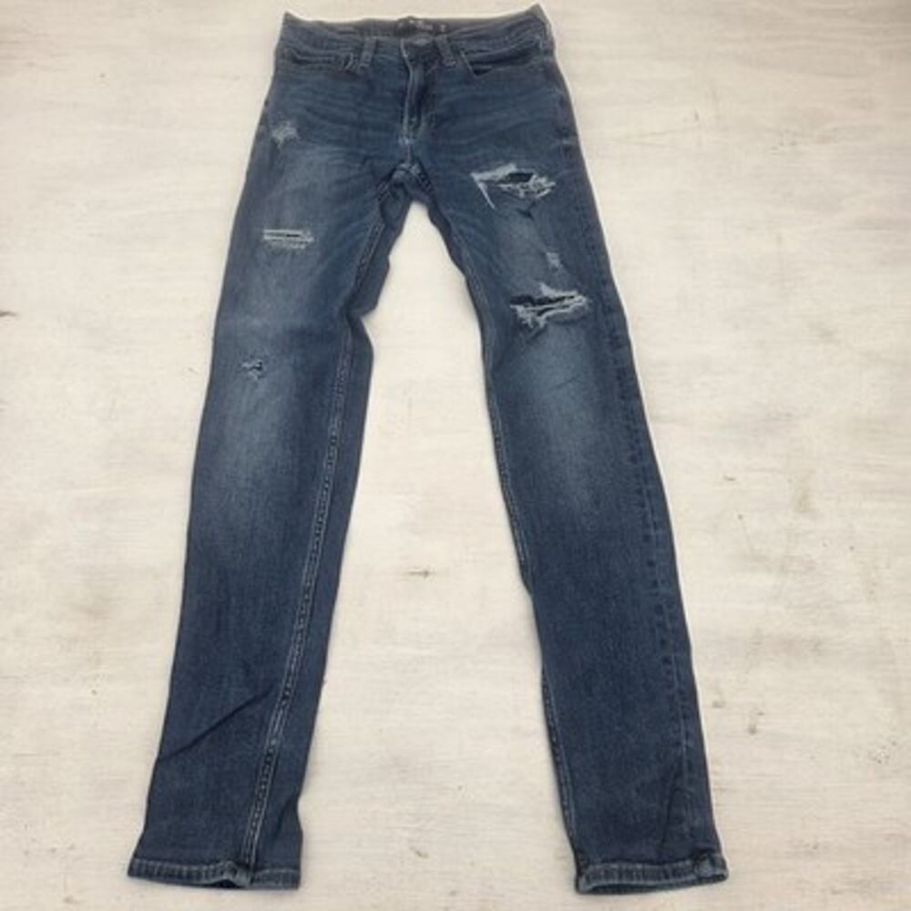 Womens Hollister Stacked Fit Skinny Jeans Sixe 28x30 Distressed